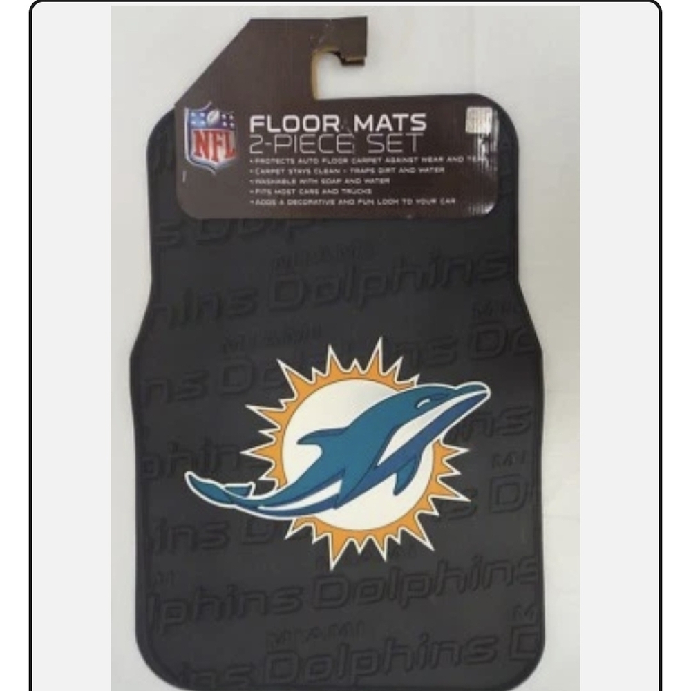 NFL Black and Blue Floor Mats 2-Piece Set Front!